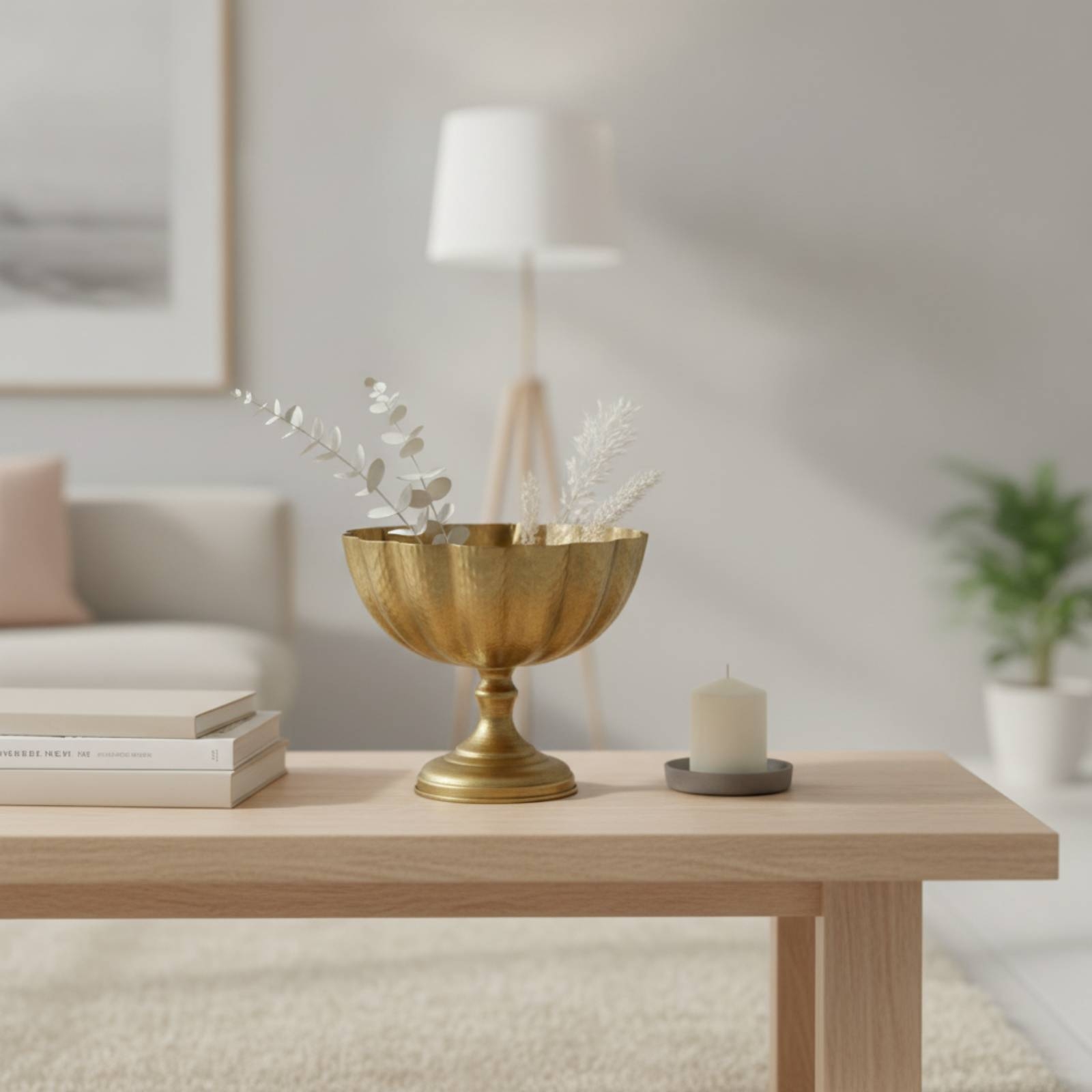 Vase Decor - Pedestal Vase Hammered Urn Planter Catchall