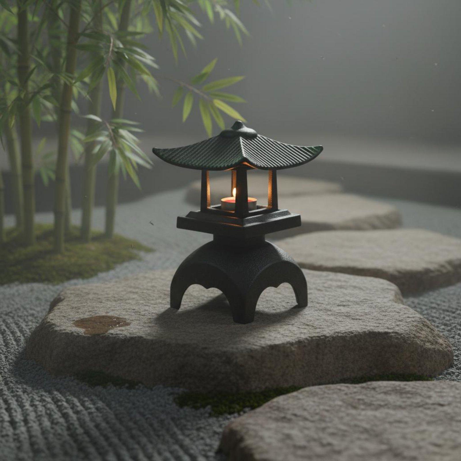 Candle Holder Decor - Elegant Cast Iron Lantern Candlestick Candle
