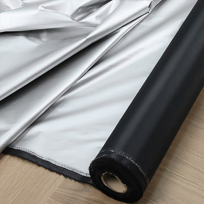 Curtain Curtain - 1m Black Silver Coated Blackout Fabric