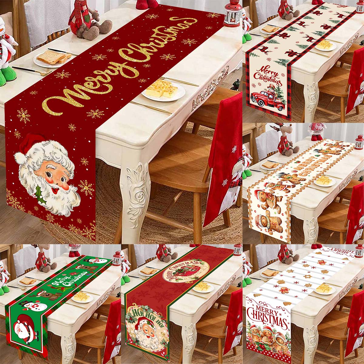 Table Runner - Christmas Santa Clause Polyester Table Runners