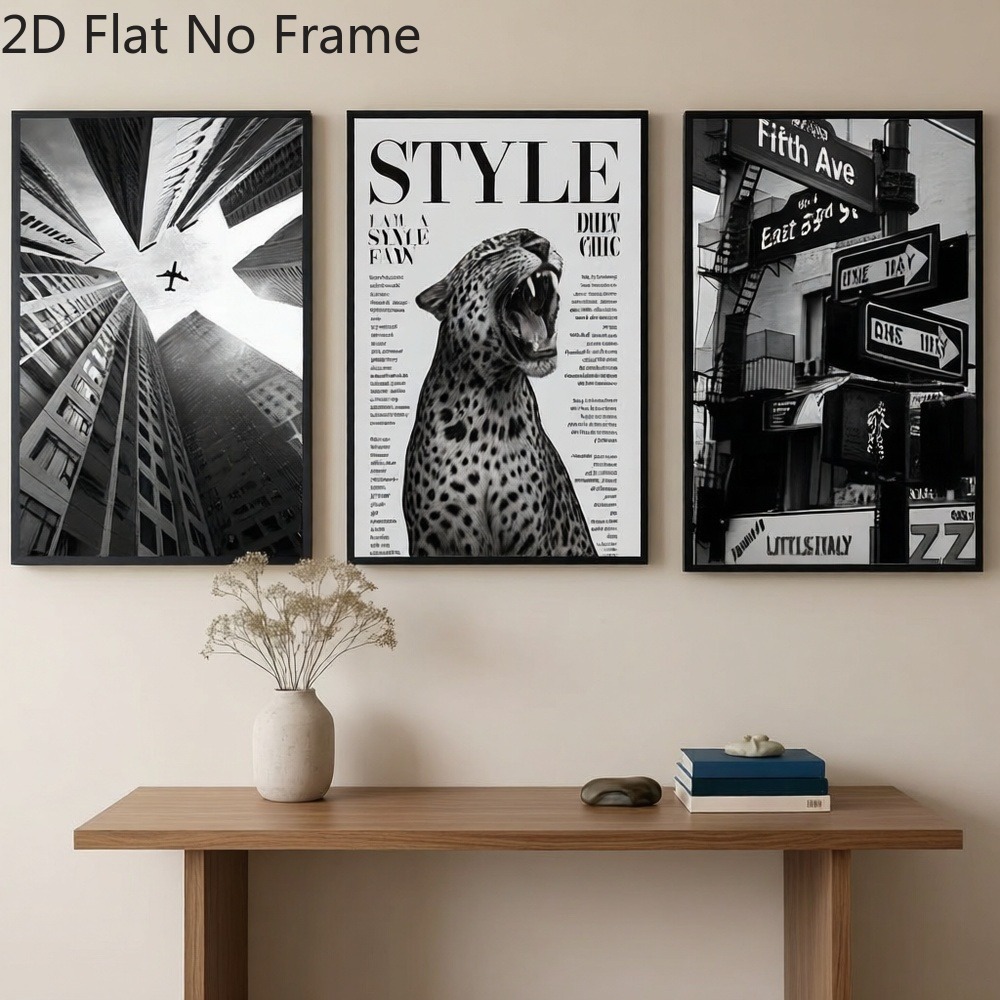 Abstract Canvas Set - （NO Frame 3PCS）-2D Flat, 2D/FLAT Frameless,