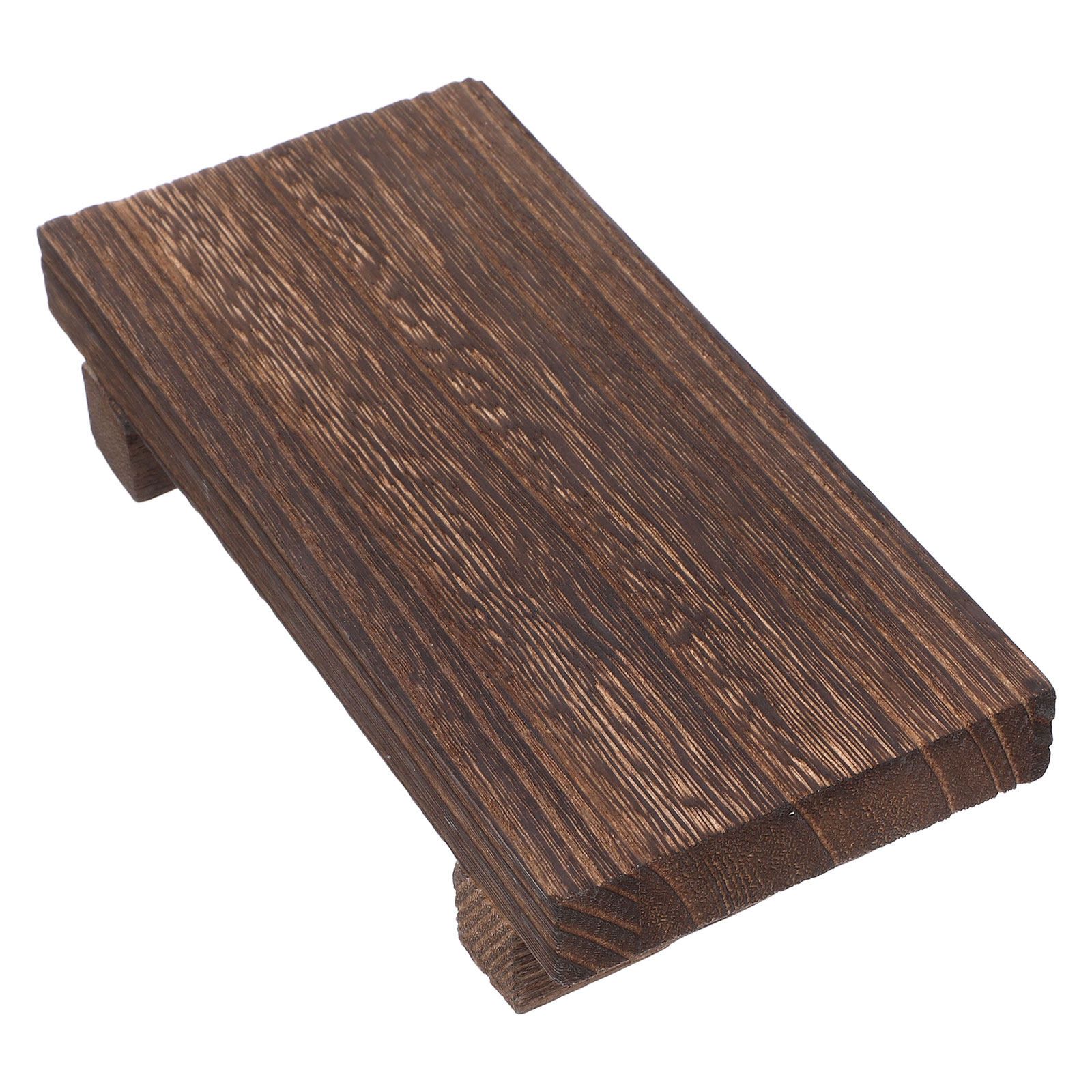 Vase Decor - Small Wooden Pedestal Stand Rustic Wood