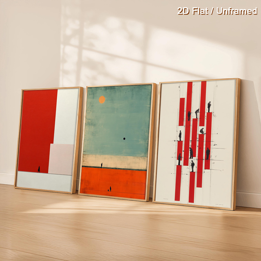 Abstract Canvas Set - （NoFranme 3PCS）-2D Flat, 2D Flat, Set
