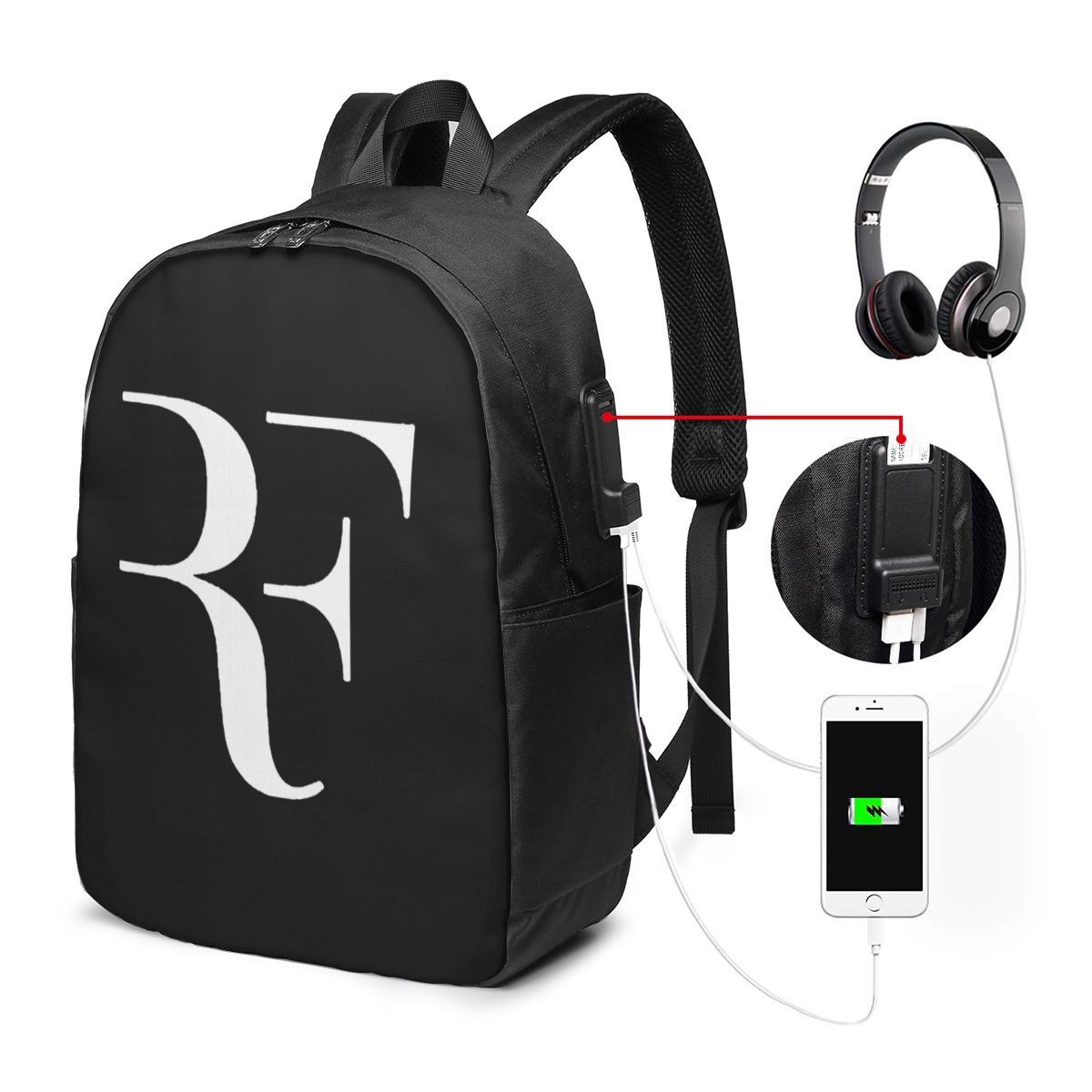 Wall Sticker - Roger Federer Backpack Travel Notebook Bag