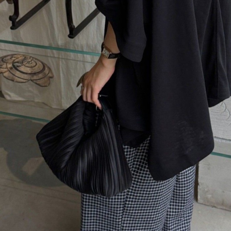 Interior Design High End - Fashion Shell Pleated Handbag Women Minimalist