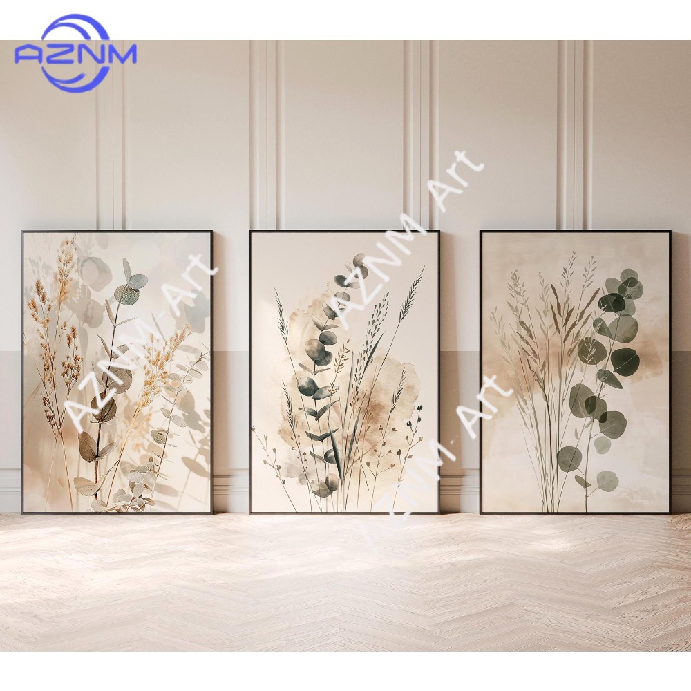 Abstract Canvas Set - 1/3PCS ，Botanical Wall Art Set of