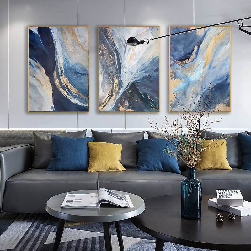 Abstract Canvas Set - 3Pc/Set Modern Abstract Style Gold Canvas