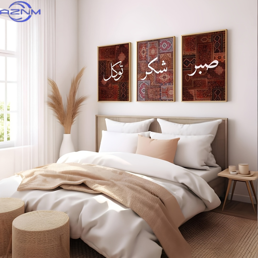 2D FLAT 3pcs Set Unframed Boho - Abstract Canvas Set ulasan dan harga