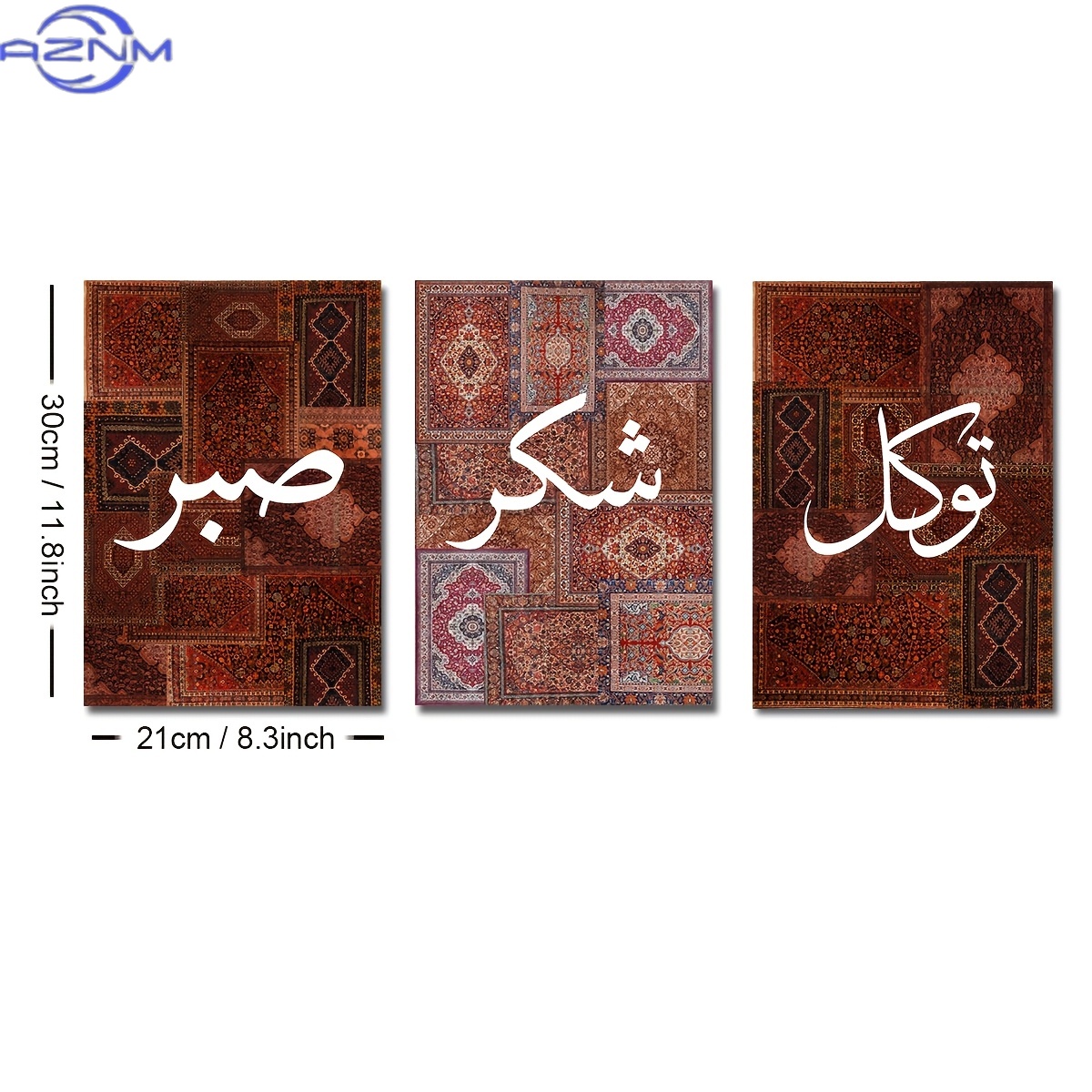 2D FLAT 3pcs Set Unframed Boho - Abstract Canvas Set ulasan dan harga