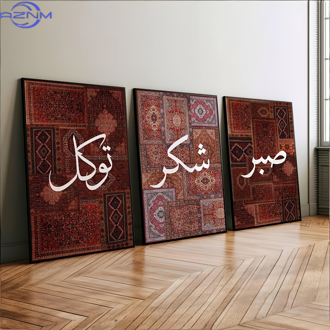 2D FLAT 3pcs Set Unframed Boho - Abstract Canvas Set ulasan dan harga