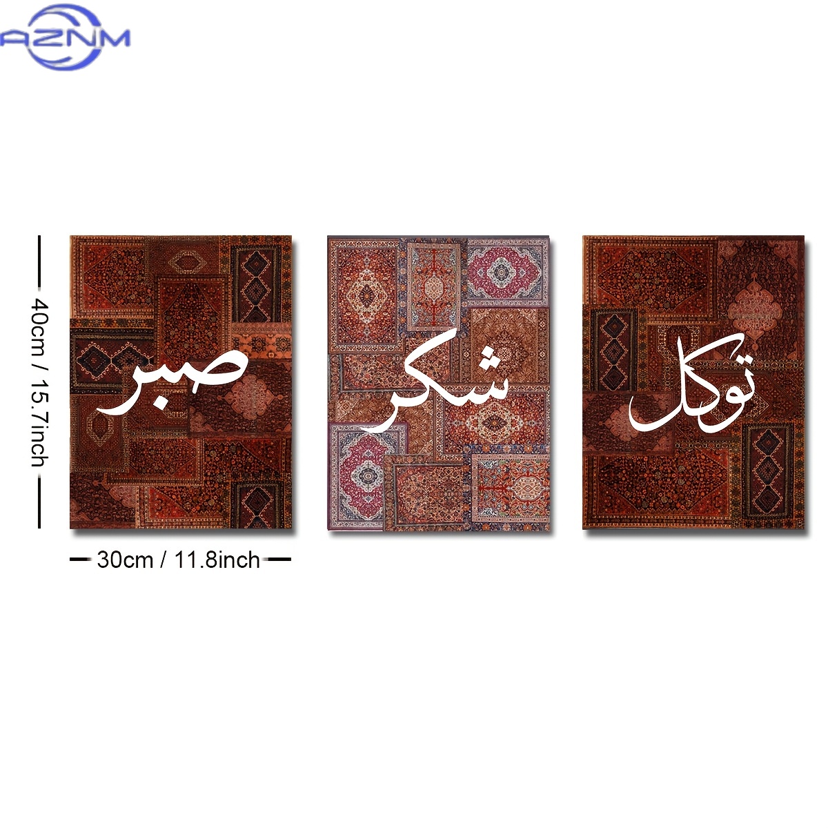 2D FLAT 3pcs Set Unframed Boho - Abstract Canvas Set ulasan dan harga