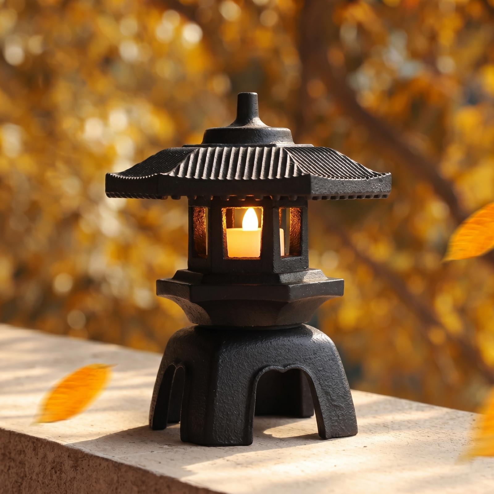 Cast Iron Lantern Openwork Can - Candle Holder Decor ulasan dan harga
