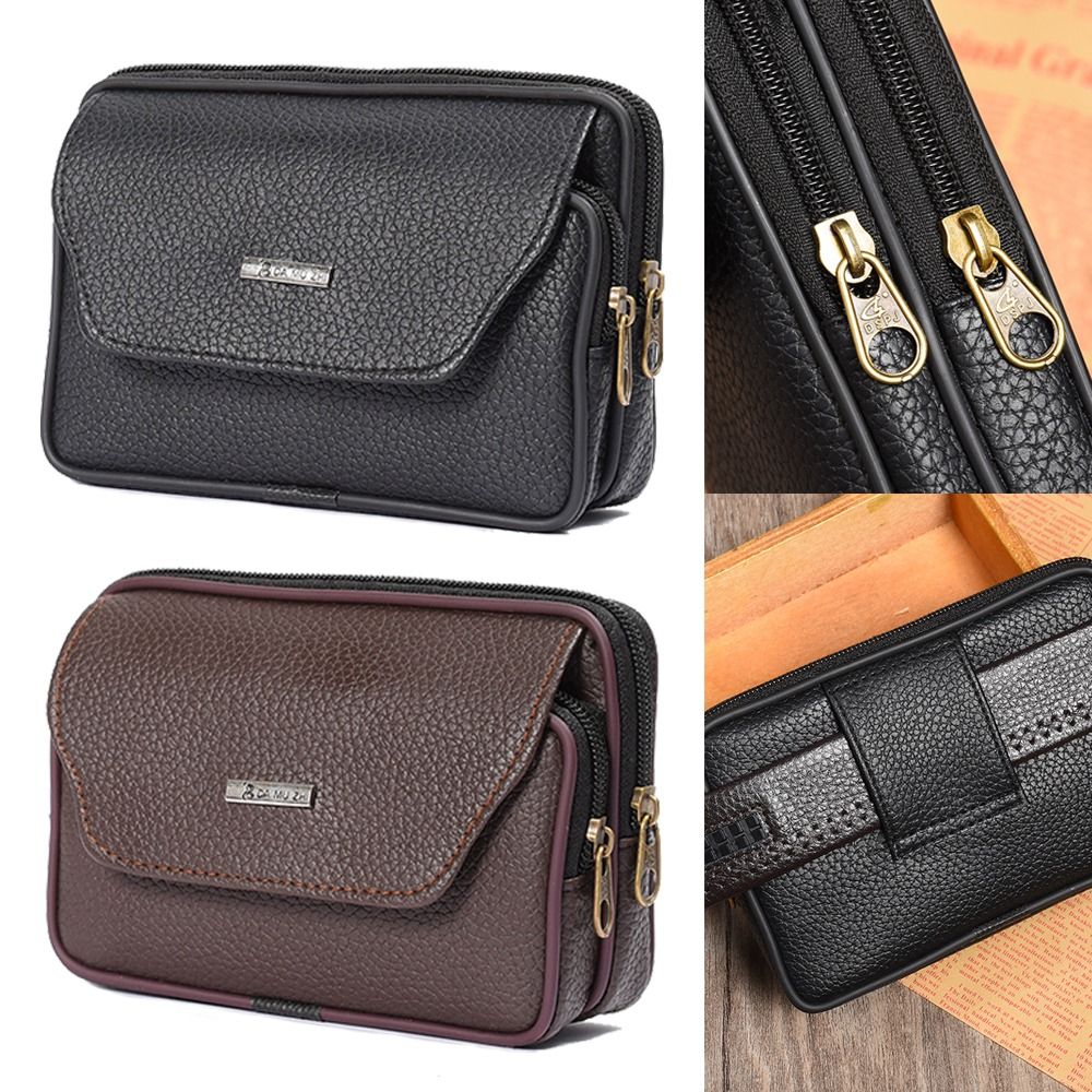 Casual PU Leather Men Waist Ba - Throw Pillow ulasan dan harga