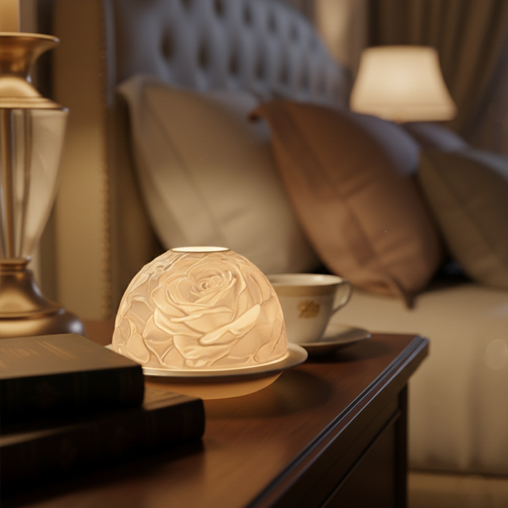 Elegant Rose Porcelain Candle  - Candle Holder Decor ulasan dan harga