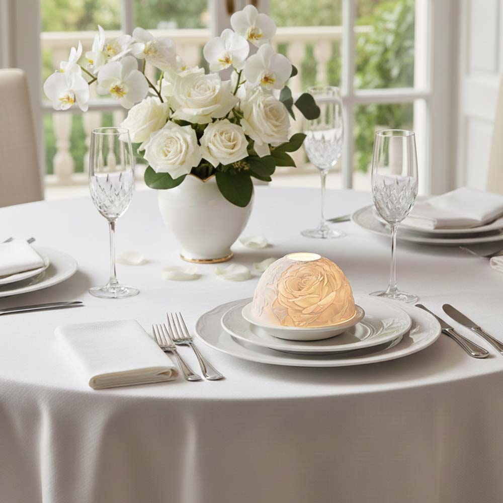 Elegant Rose Porcelain Candle  - Candle Holder Decor ulasan dan harga
