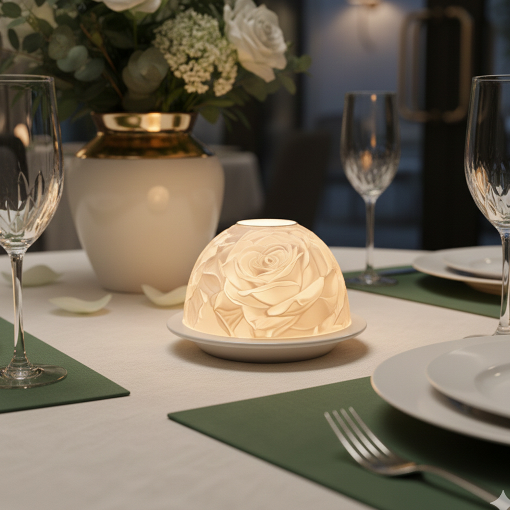 Elegant Rose Porcelain Candle  - Candle Holder Decor ulasan dan harga