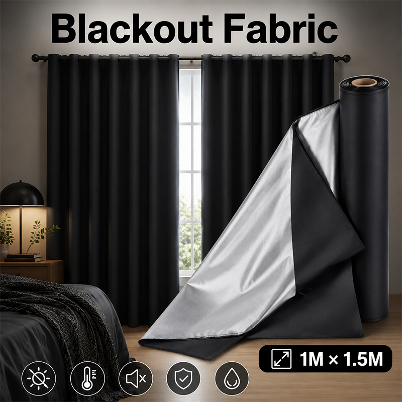 1m Black Silver Coated Blackou - Curtain Curtain ulasan dan harga