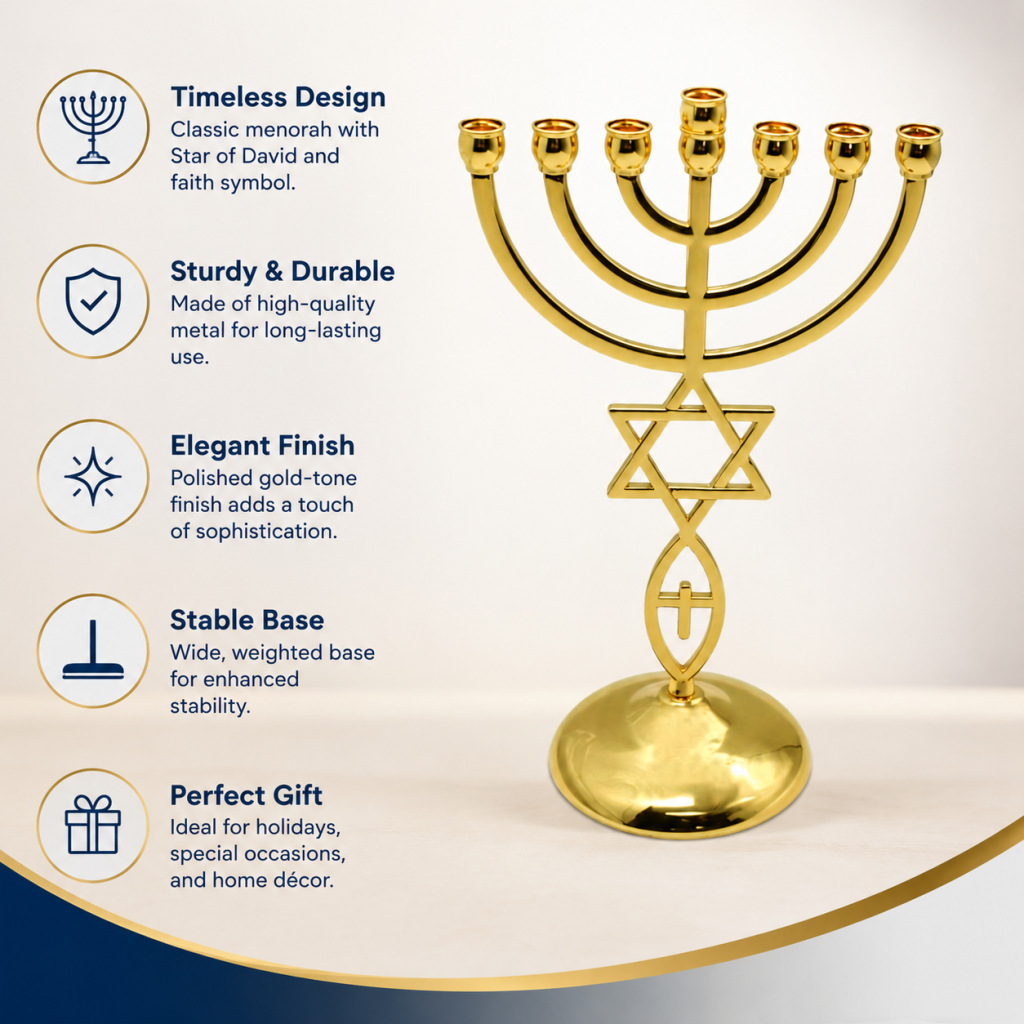 Hanukkah Seven-Headed Candle H - Candle Holder Decor ulasan dan harga