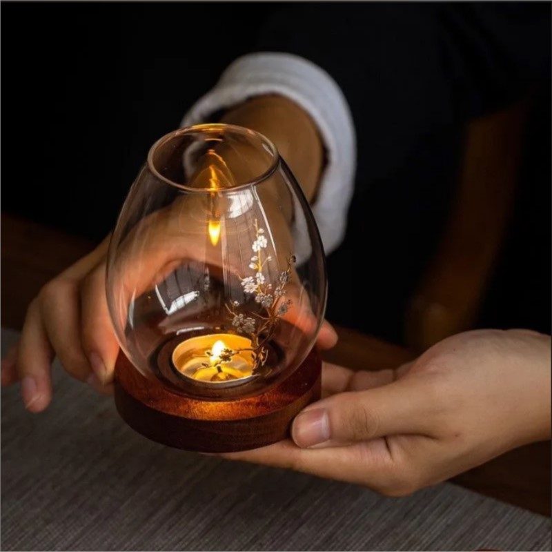 Chinese Style Transparent Glas - Candle Holder Decor ulasan dan harga