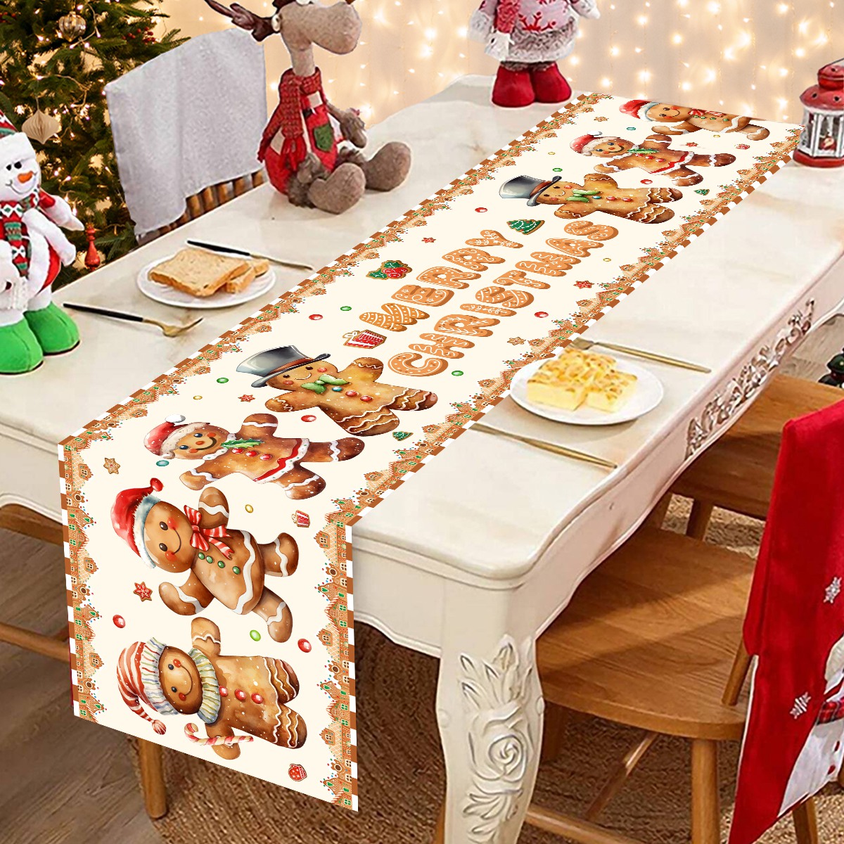 Christmas Santa Clause Polyest - Table Runner ulasan dan harga