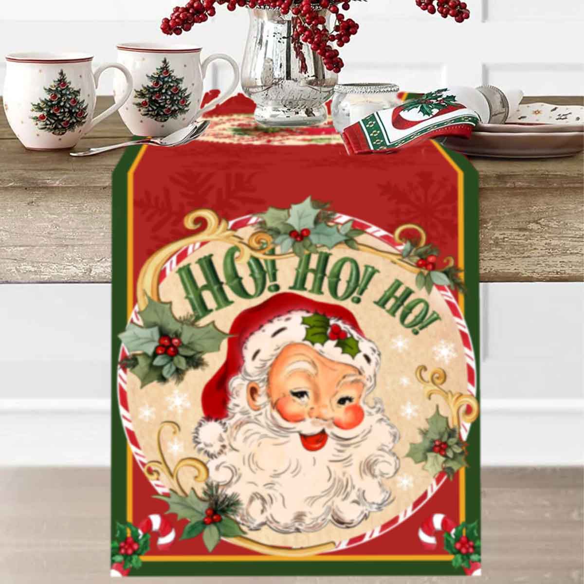 Christmas Santa Clause Polyest - Table Runner ulasan dan harga