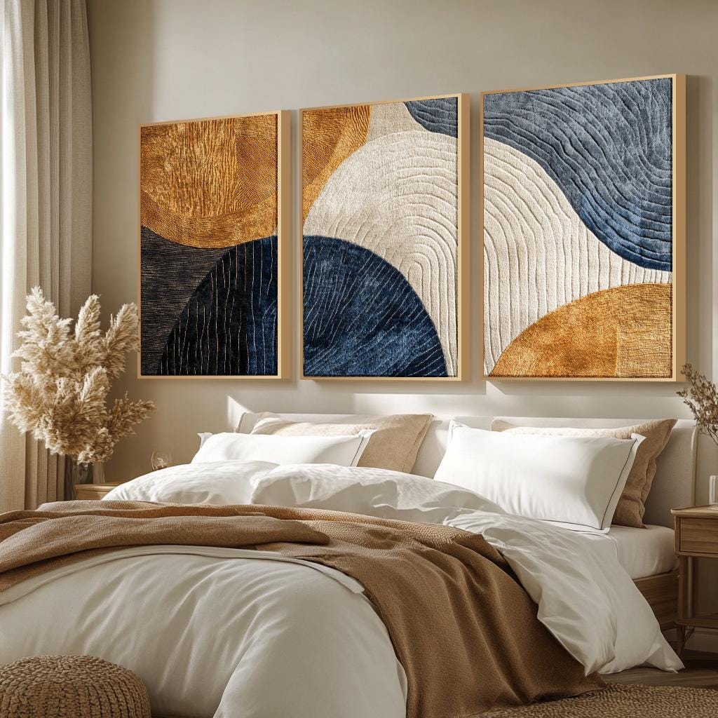 3pcs Frameless Canvas Painting - Abstract Canvas Set ulasan dan harga