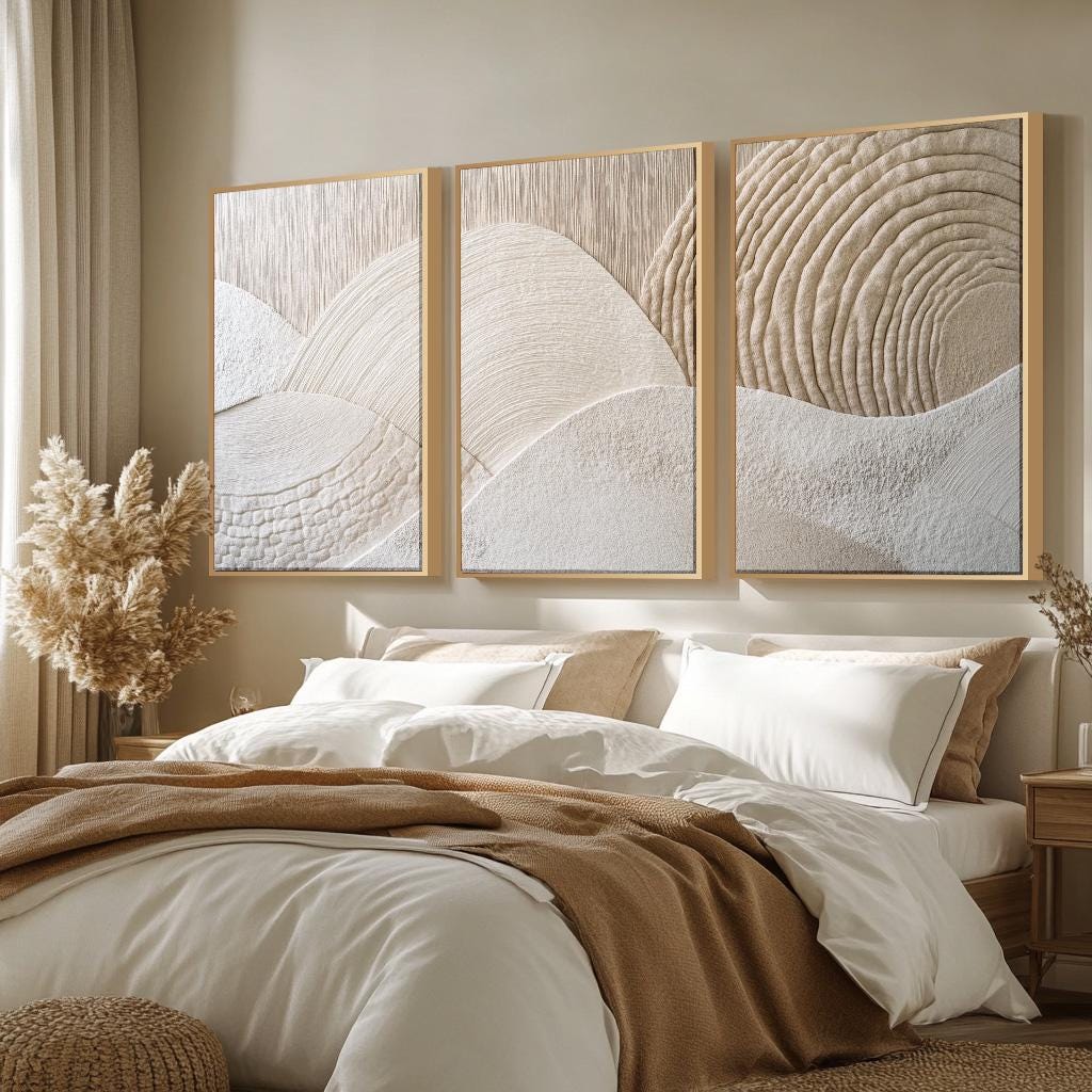 3pcs Frameless Canvas Painting - Abstract Canvas Set ulasan dan harga