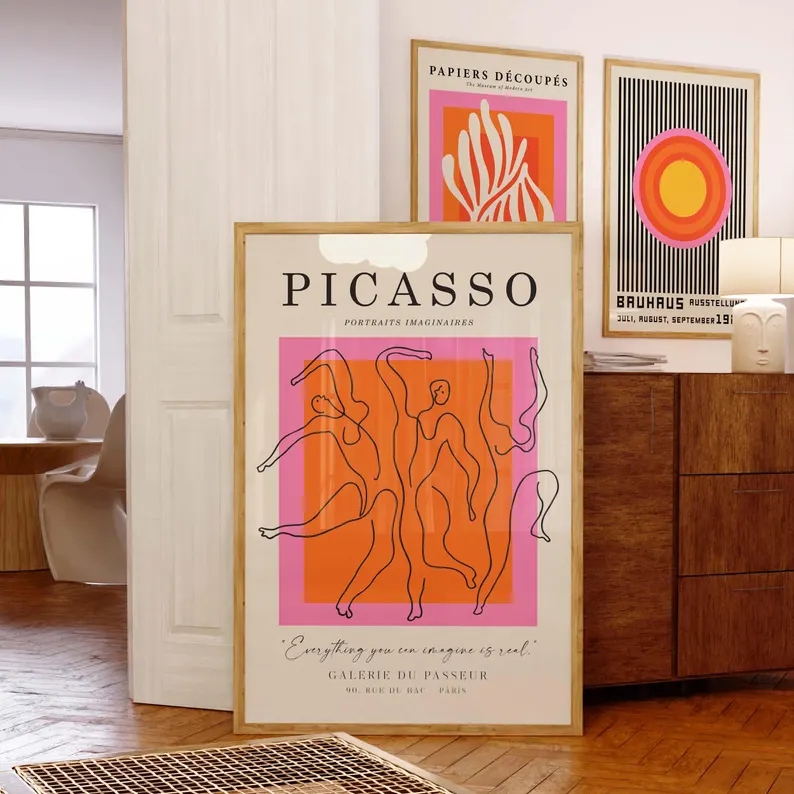 3pcsModern Orange  Bauhaus And - Interior Design Living Room ulasan dan harga