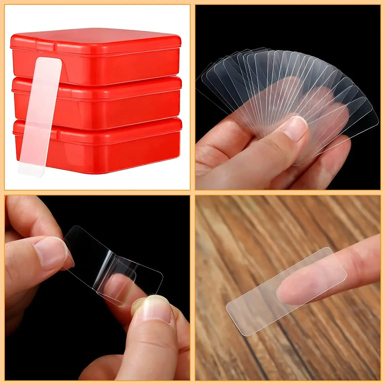 300Pcs Double Sided Adhesive T - Wall Sticker ulasan dan harga