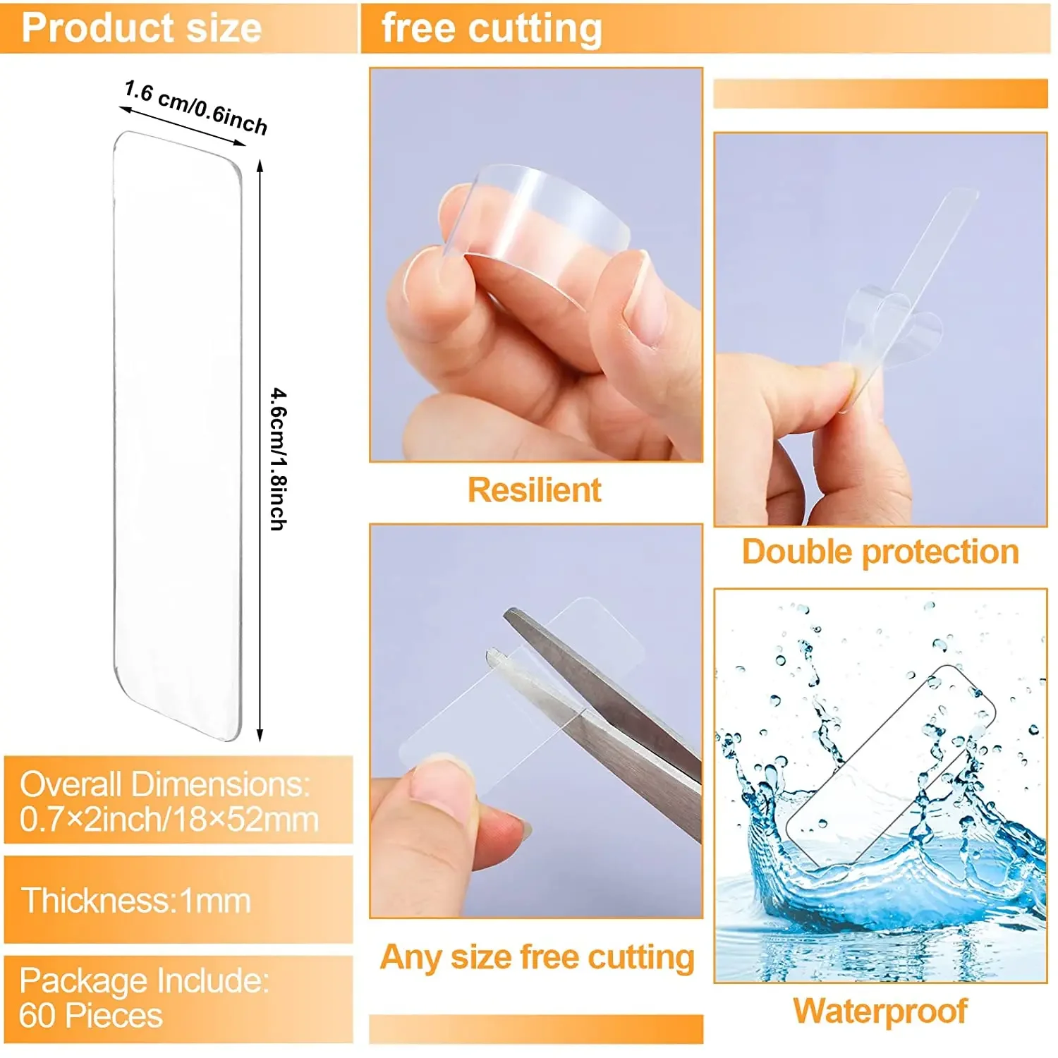 300Pcs Double Sided Adhesive T - Wall Sticker ulasan dan harga