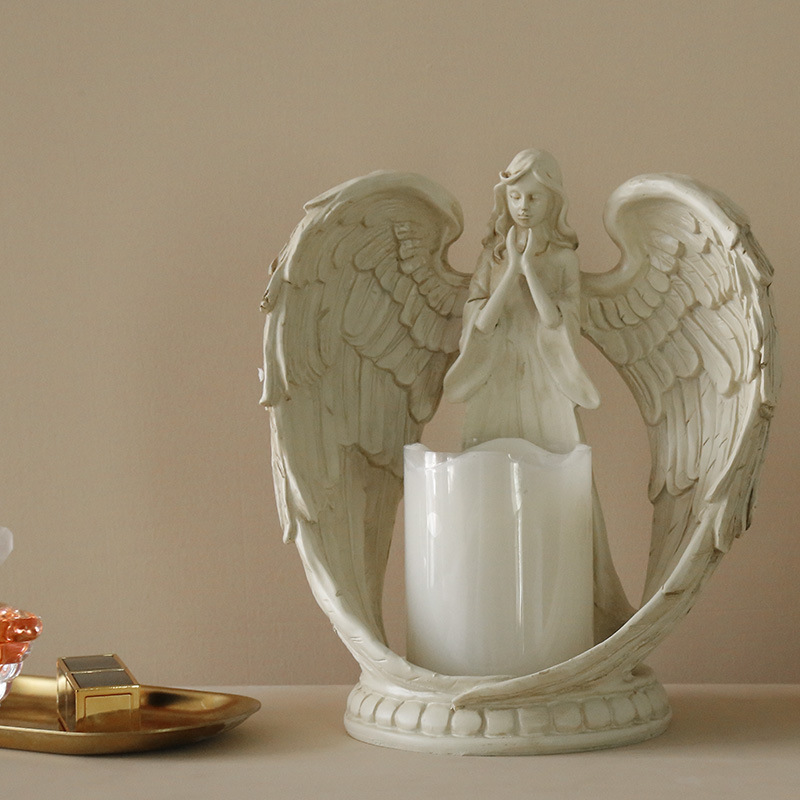 WW resin angel electronic cand - Candle Holder Decor ulasan dan harga