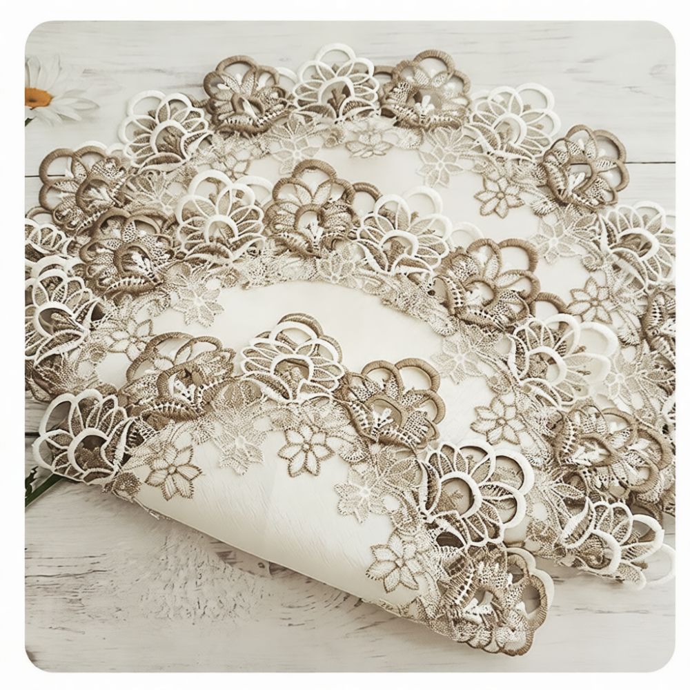 Exquisite Round Lace Placemat  - Table Runner ulasan dan harga