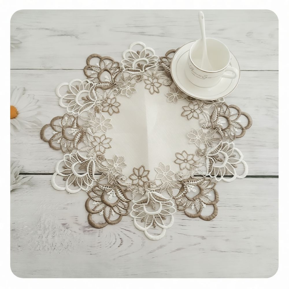 Exquisite Round Lace Placemat  - Table Runner ulasan dan harga