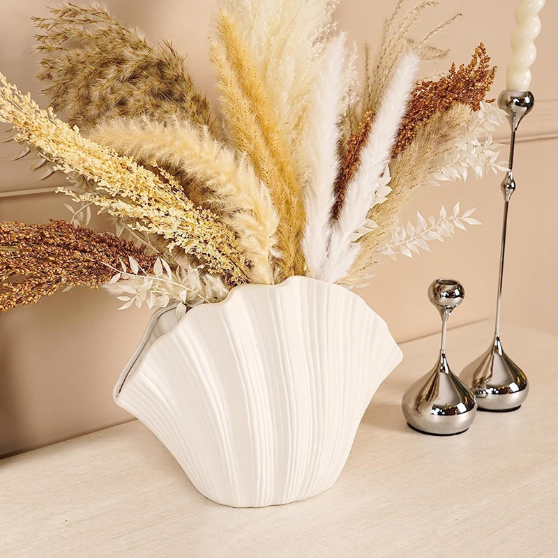 Nordic Style Shell Shaped Cera - Vase Decor ulasan dan harga