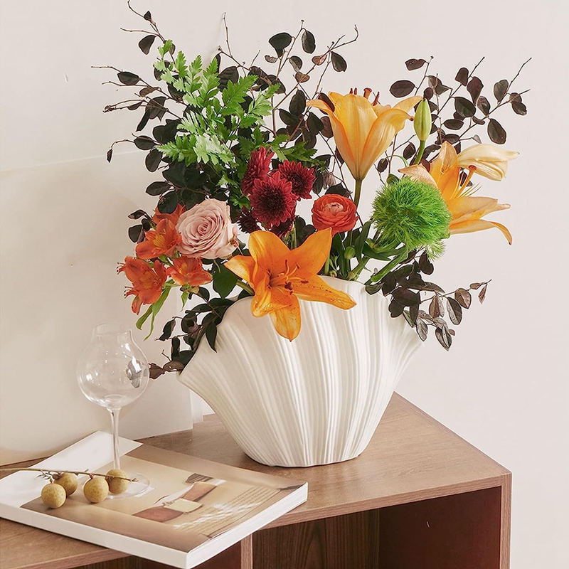Nordic Style Shell Shaped Cera - Vase Decor ulasan dan harga