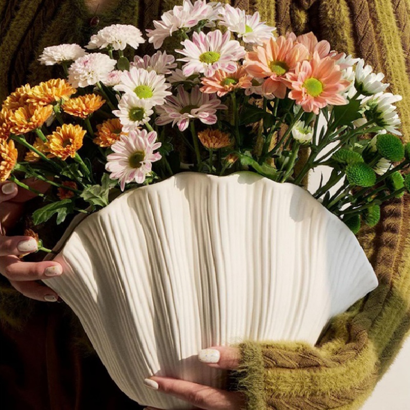 Nordic Style Shell Shaped Cera - Vase Decor ulasan dan harga