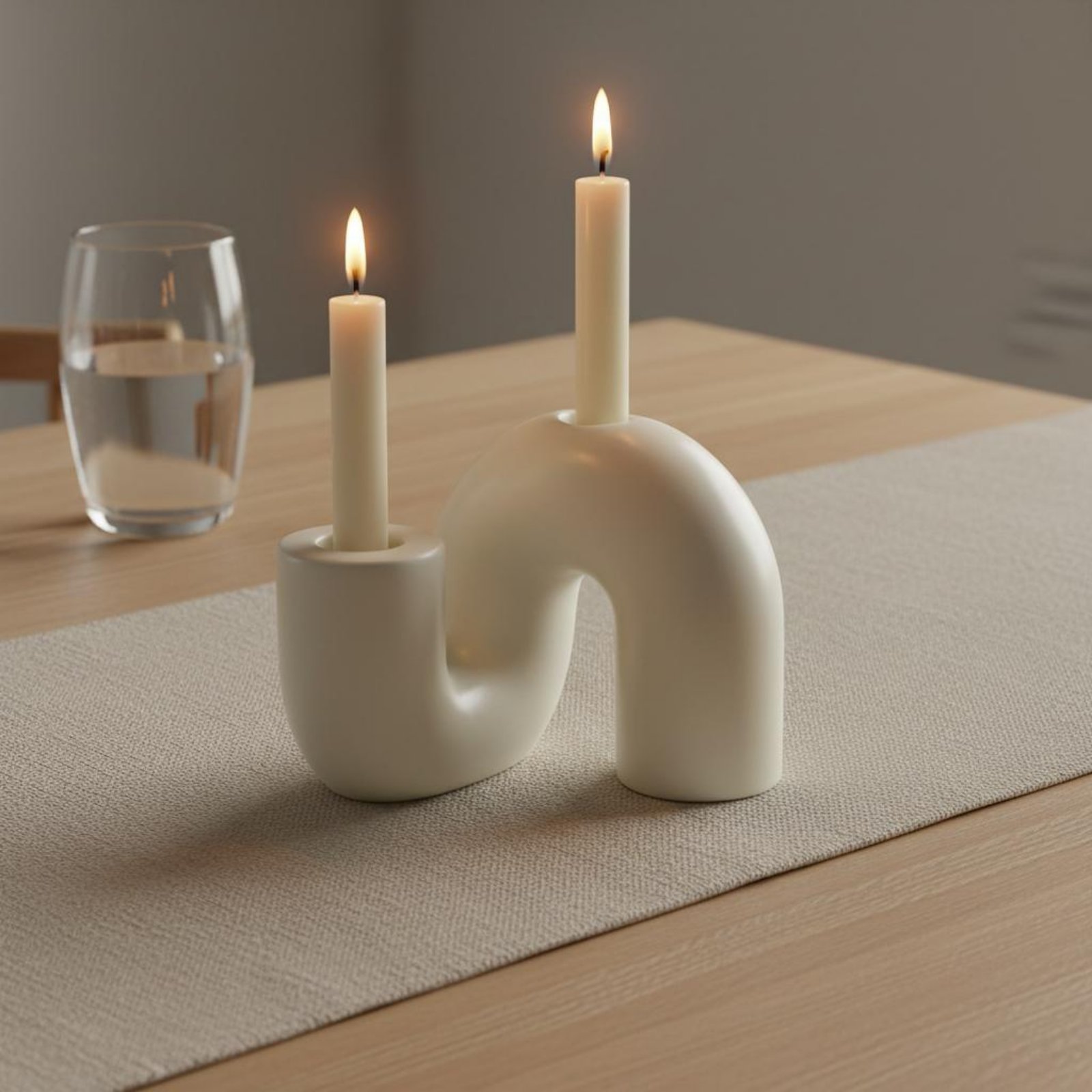 Wavy Ceramic Candle Holder Min - Candle Holder Decor ulasan dan harga
