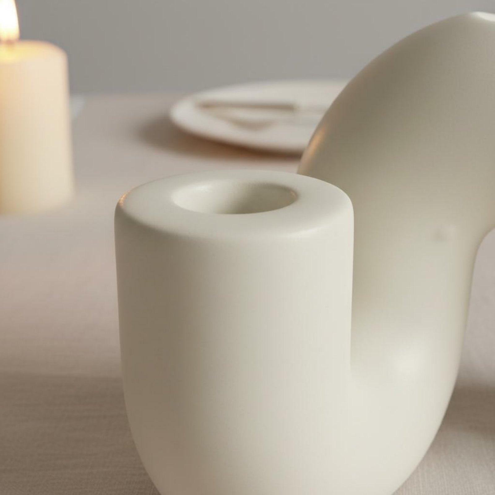 Wavy Ceramic Candle Holder Min - Candle Holder Decor ulasan dan harga