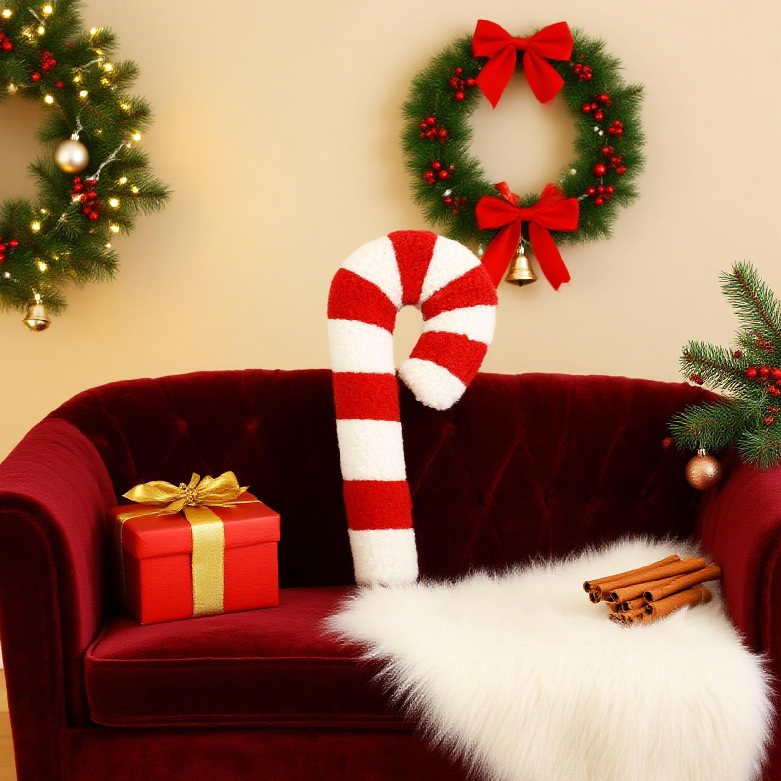 Christmas Candy Cane Pillow De - Throw Pillow ulasan dan harga