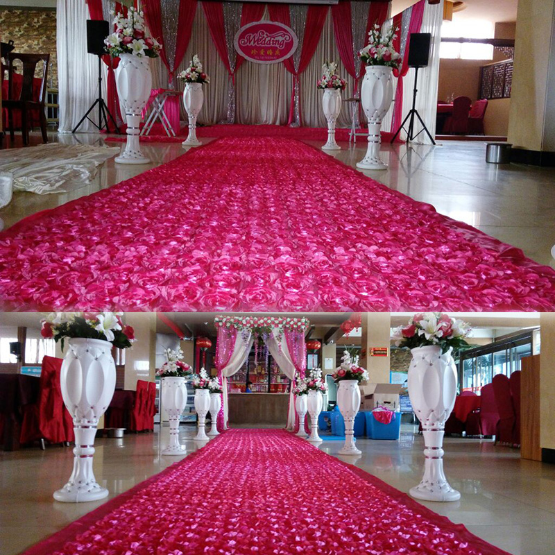 10Yard Satin Fabric 3D Rose Fl - Table Runner ulasan dan harga