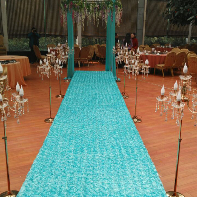 10Yard Satin Fabric 3D Rose Fl - Table Runner ulasan dan harga