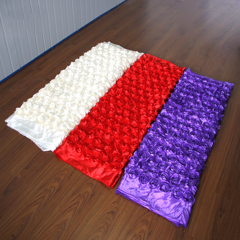 10Yard Satin Fabric 3D Rose Fl - Table Runner ulasan dan harga