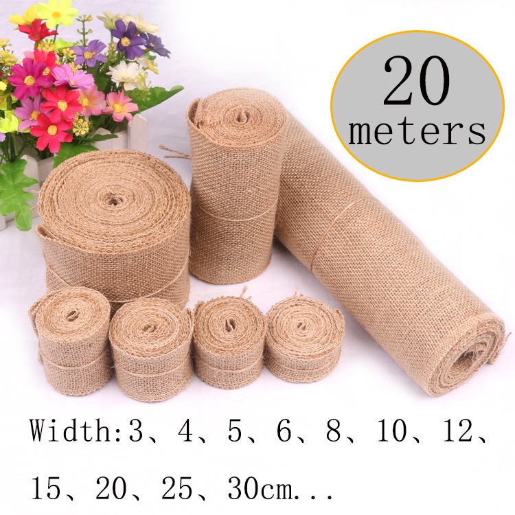 5-30CM Natural Jute Linen Fabr - Table Runner ulasan dan harga