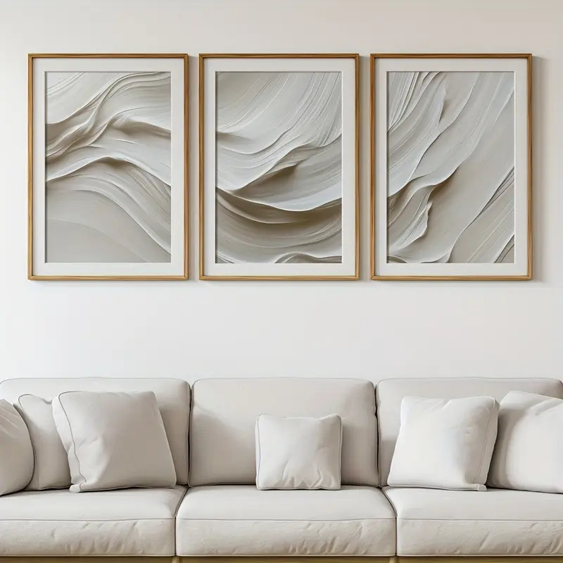 3pcs/set Neutral Beige Simple  - Abstract Canvas Set ulasan dan harga