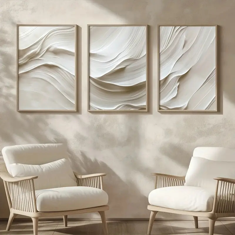 3pcs/set Neutral Beige Simple  - Abstract Canvas Set ulasan dan harga