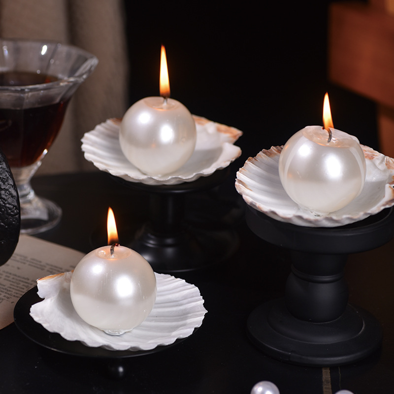 Elegant Pearl Ball Candles wit - Candle Holder Decor ulasan dan harga