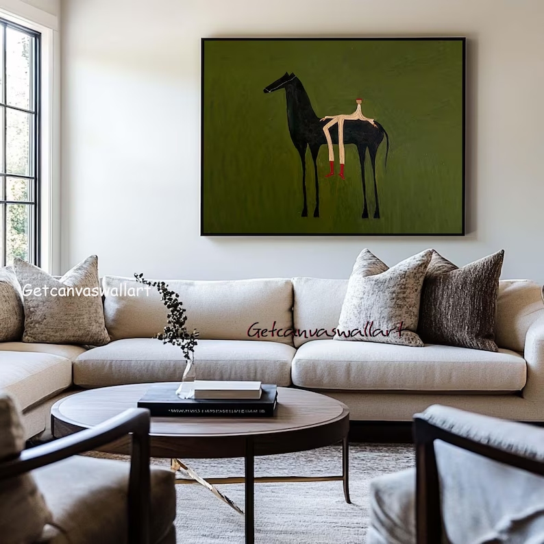 Modern Abstract Western Horse  - Interior Design Living Room ulasan dan harga