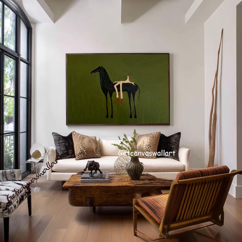 Modern Abstract Western Horse  - Interior Design Living Room ulasan dan harga