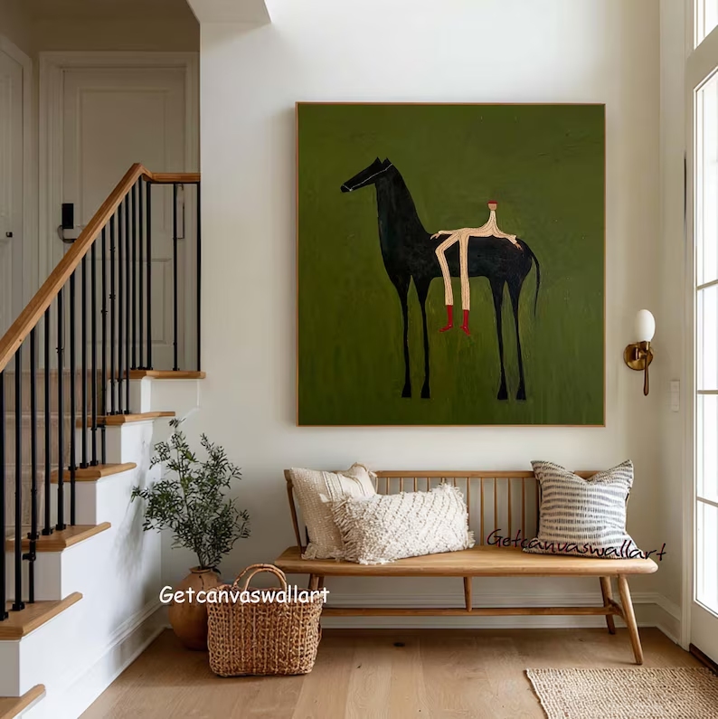 Modern Abstract Western Horse  - Interior Design Living Room ulasan dan harga