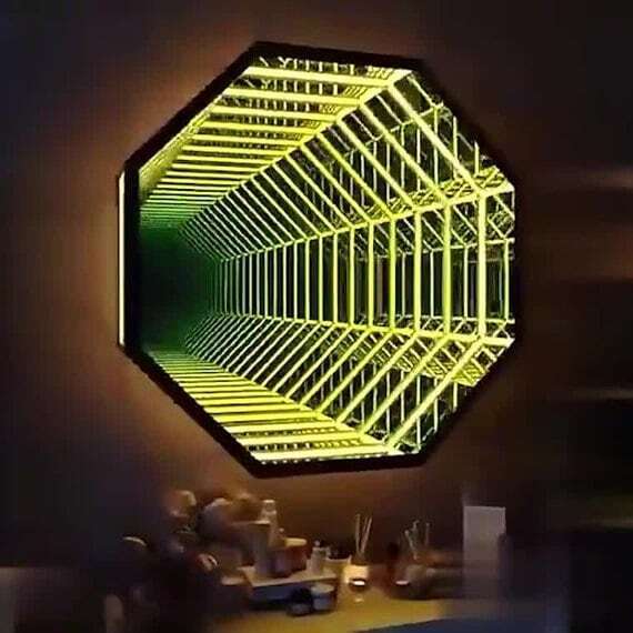 Octagon 3D Infinity Mirror Lig - Decorative Mirror ulasan dan harga